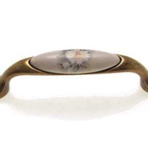 Maner M10.01.12.04 / 96 mm portelan bronz antichizat cu floare gri 10007550312