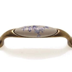 Maner M10.01.25.04 / 96 mm portelan bronz antichizat cu floare albastra 10007550311