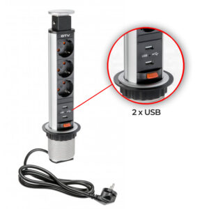 Coloana 3 prize + 2 USB aluminiu AE-BPW3S60U-80
