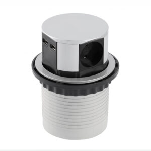 Coloana Confort 3 prize + 2 USB aluminiu AE-BPW3S100U-53