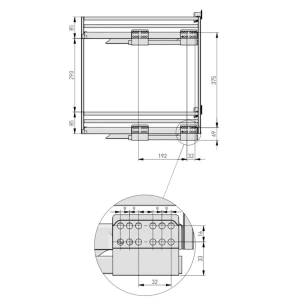 MovixPro cos Jolly 200 mm 2 nivele fara glisiere, antracit KO