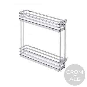 MovixPro cos Jolly 150 mm 2 nivele fara glisiere, crom/alb KO-150BO-01B
