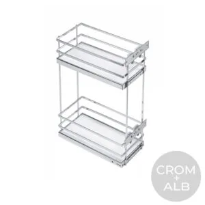 MovixPro cos Jolly 300 mm 2 nivele fara glisiere, crom/alb KO-300BO-01B