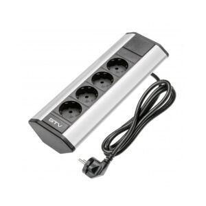 Priza colt cu 4 prize aluminiu AE-PBKT4S-80