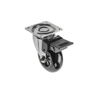 Rotila silicon ø50 cu frana negru KM-RD-50-CF-20