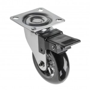 Rotila silicon ø75 cu frana negru KM-RD-75-CF-20