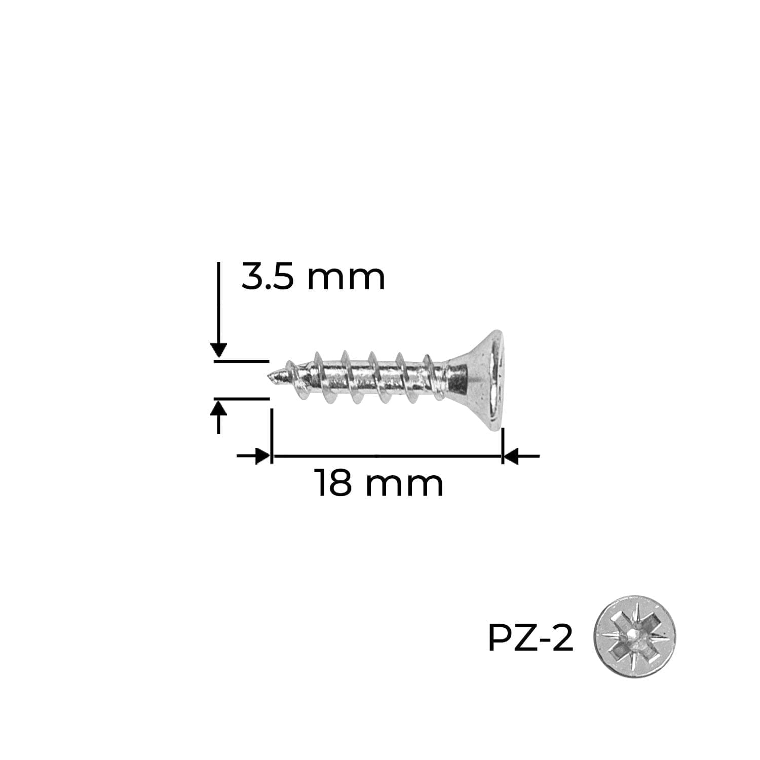 Surub ALB Reisser 3.5 x 18 / 100 buc. Wooden Technic