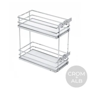 MovixPro cos Jolly 400 mm 2 nivele fara glisiere, crom/alb KO-400BO-01B